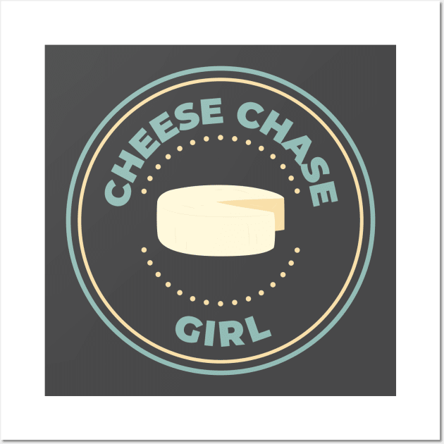 Cheese chase girl logo round Wall Art by Oricca